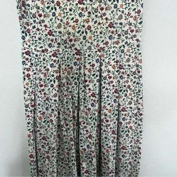 Pierre Cardin Vintage 90’s Y2K Floral Pleated Pockets Square Neck Dress Sz M - Picture 11 of 14